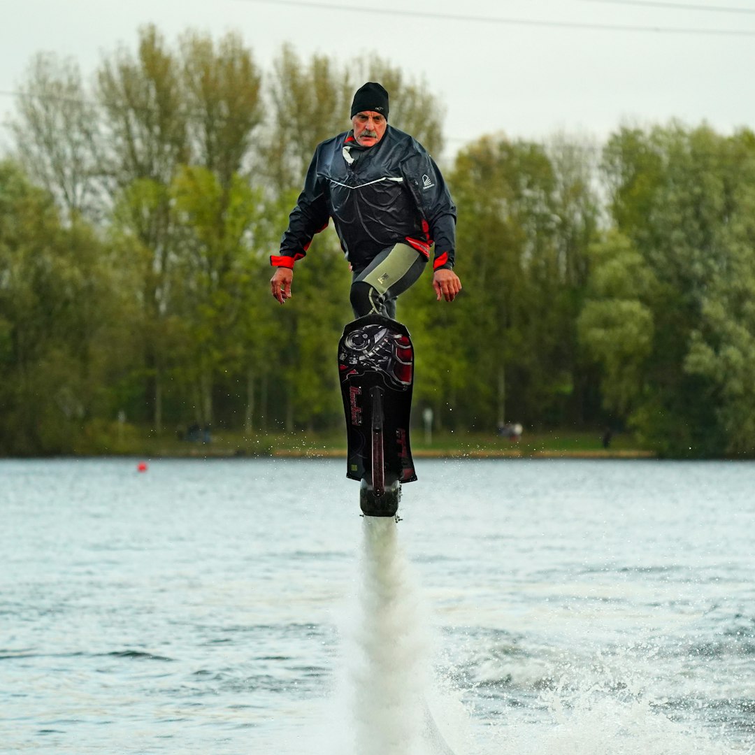 a man jumping in the air